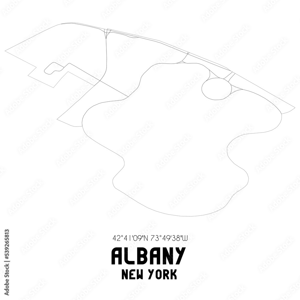 Albany New York. US street map with black and white lines. Albany New York. US street map with black and white lines.