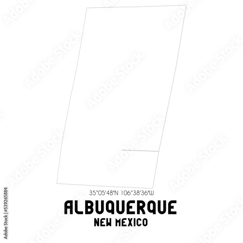 Albuquerque New Mexico. US street map with black and white lines. photo