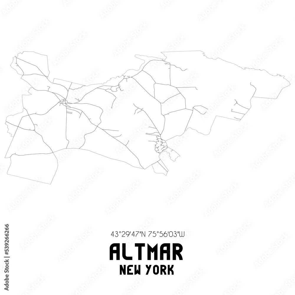Obraz premium Altmar New York. US street map with black and white lines.