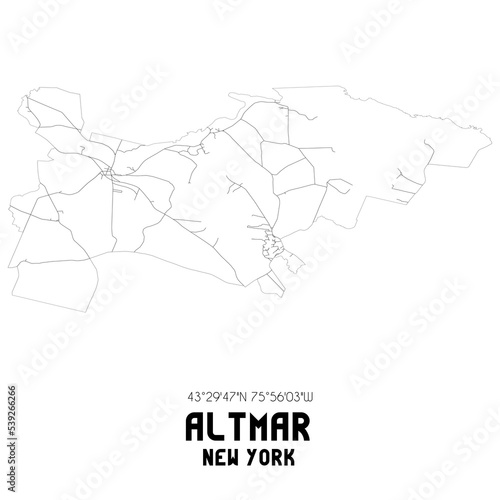 Altmar New York. US street map with black and white lines.