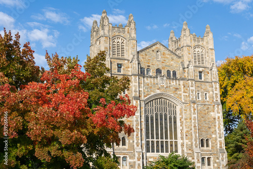 Law building at the University of Michigan in autumn