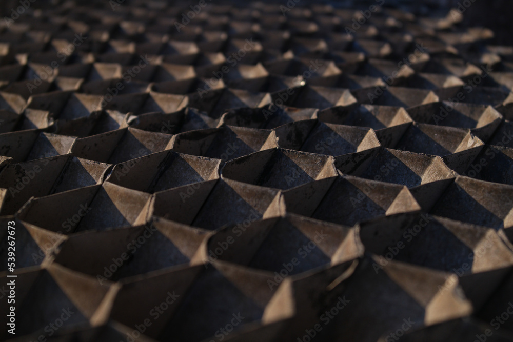 Obraz premium hexágono de metal tipo colmena 