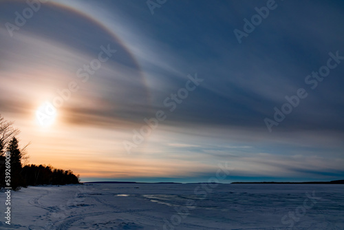 A Brilliant Sunset on a Frosty, Late Winter Afternoon on Georgian Bay