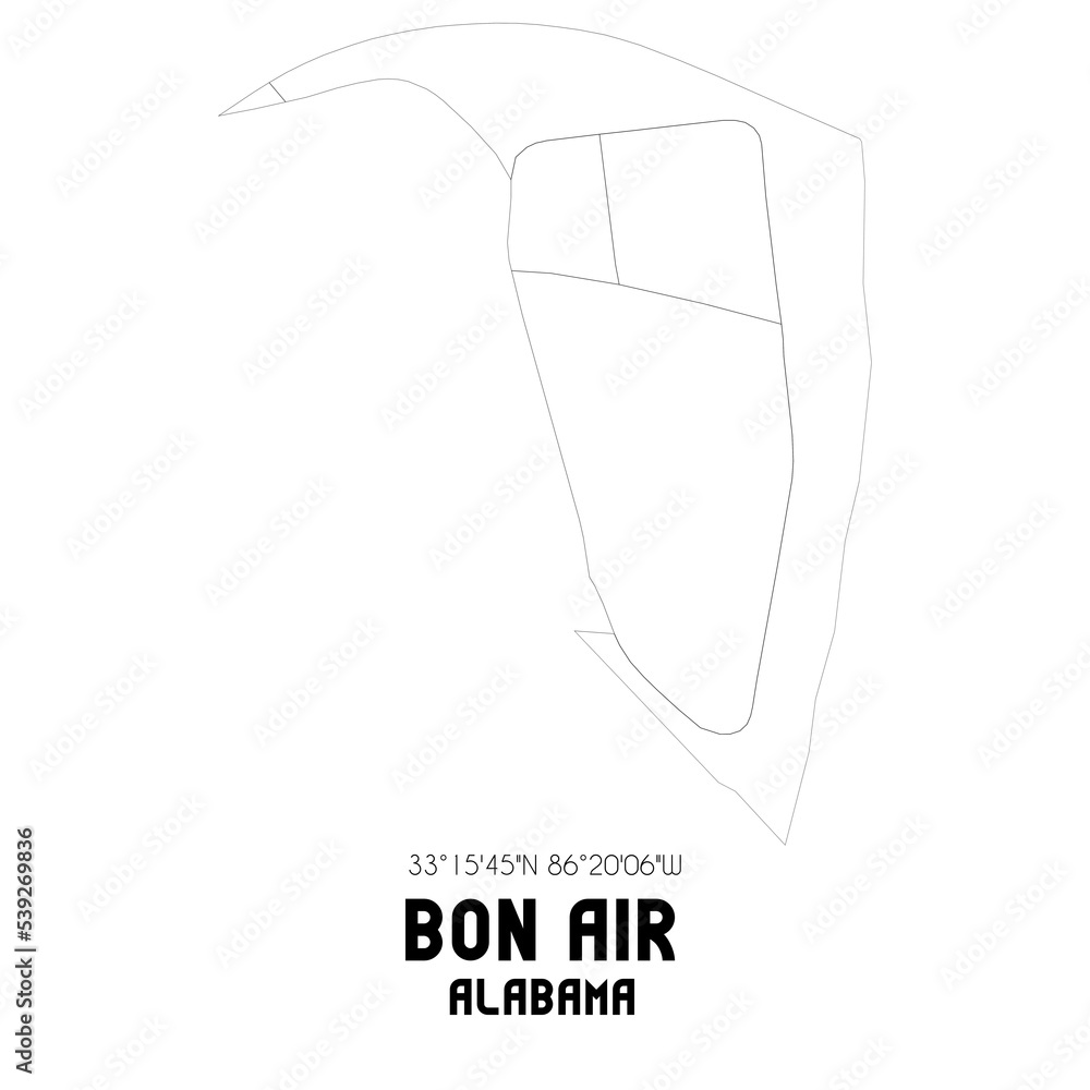 Bon Air Alabama. US street map with black and white lines. Bon Air Alabama. US street map with black and white lines.