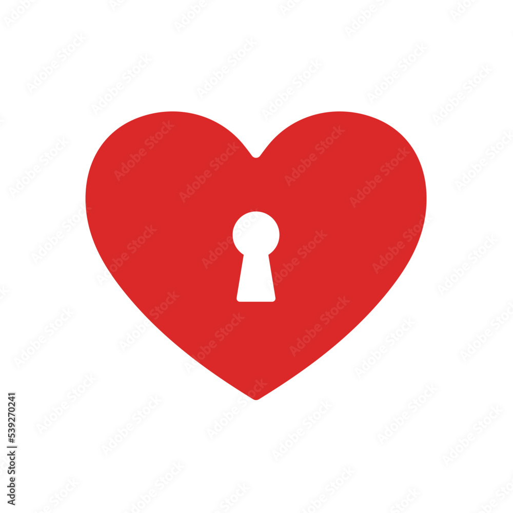 Locked or padlocked heart icon. Locked or padlocked heart icon.