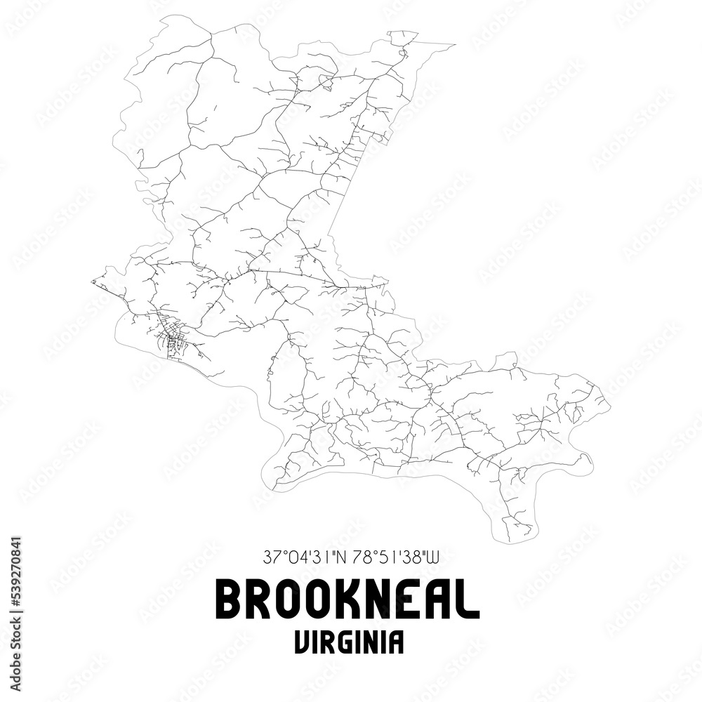 Brookneal Virginia. US street map with black and white lines. Brookneal Virginia. US street map with black and white lines.