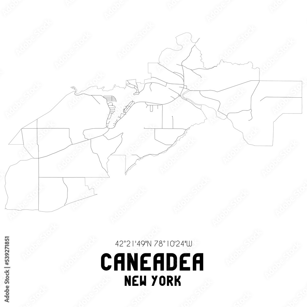 Caneadea New York. US street map with black and white lines. Caneadea New York. US street map with black and white lines.