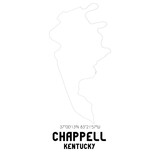 Chappell Kentucky. US street map with black and white lines.