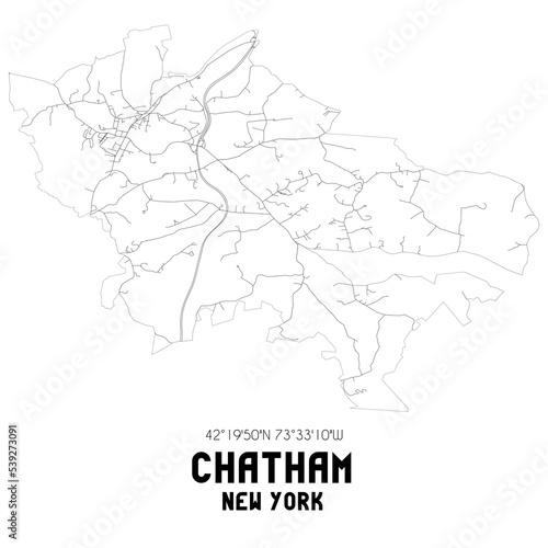 Chatham New York. US street map with black and white lines. photo