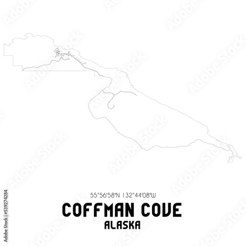 Coffman Cove Alaska. US street map with black and white lines. photo