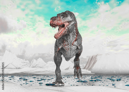 tyrannosaurus rex on ice land © DM7
