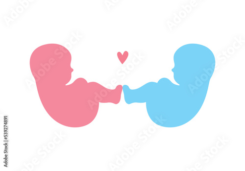 Logo for gender party. Template for baby shower invitation