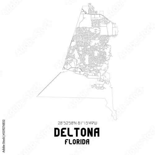 Deltona Florida. US street map with black and white lines. photo