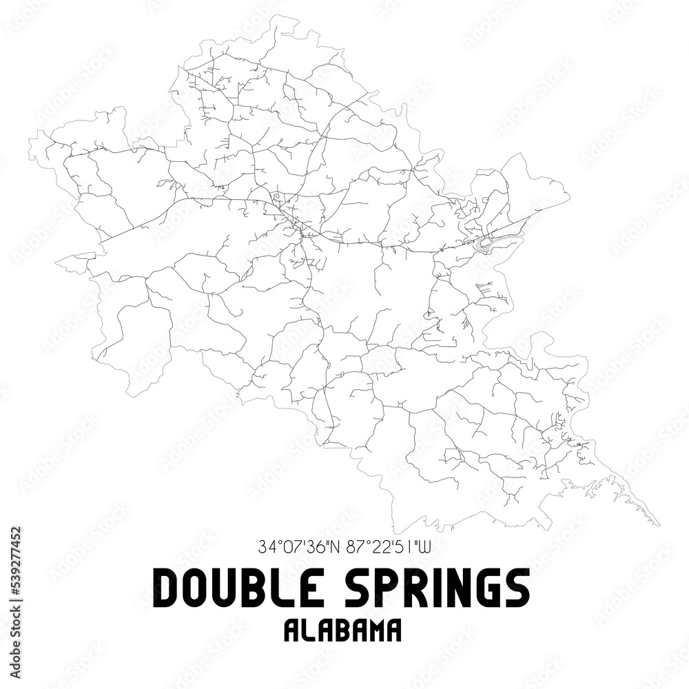 Fototapeta mapa świata dla dzieci Double Springs Alabama. US street map