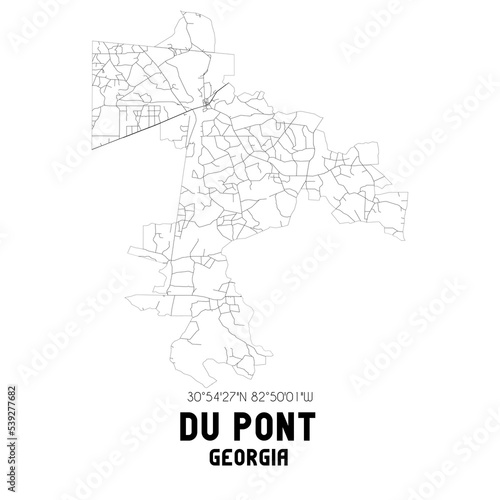 Du Pont Georgia. US street map with black and white lines.