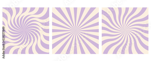 Purple sun backgrounds set. Vector illustration