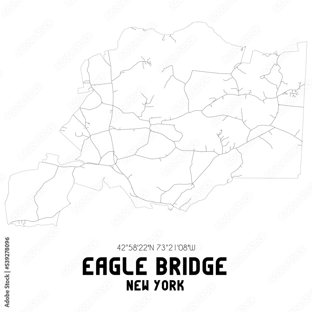 Eagle Bridge New York. US street map with black and white lines. Eagle Bridge New York. US street map with black and white lines.