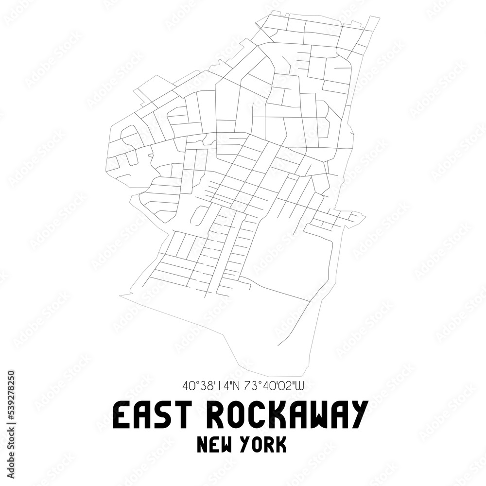 East Rockaway New York. US street map with black and white lines. East Rockaway New York. US street map with black and white lines.