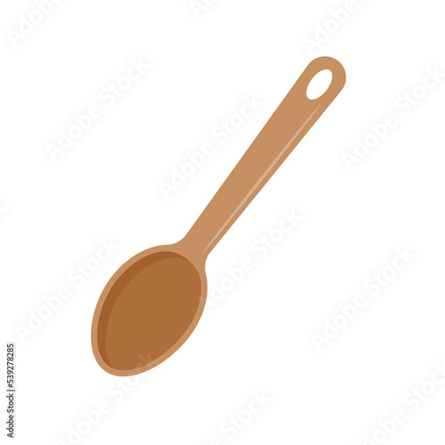 Obraz na płótnie Empty wooden spoon on white background. Vector illustration w salonie