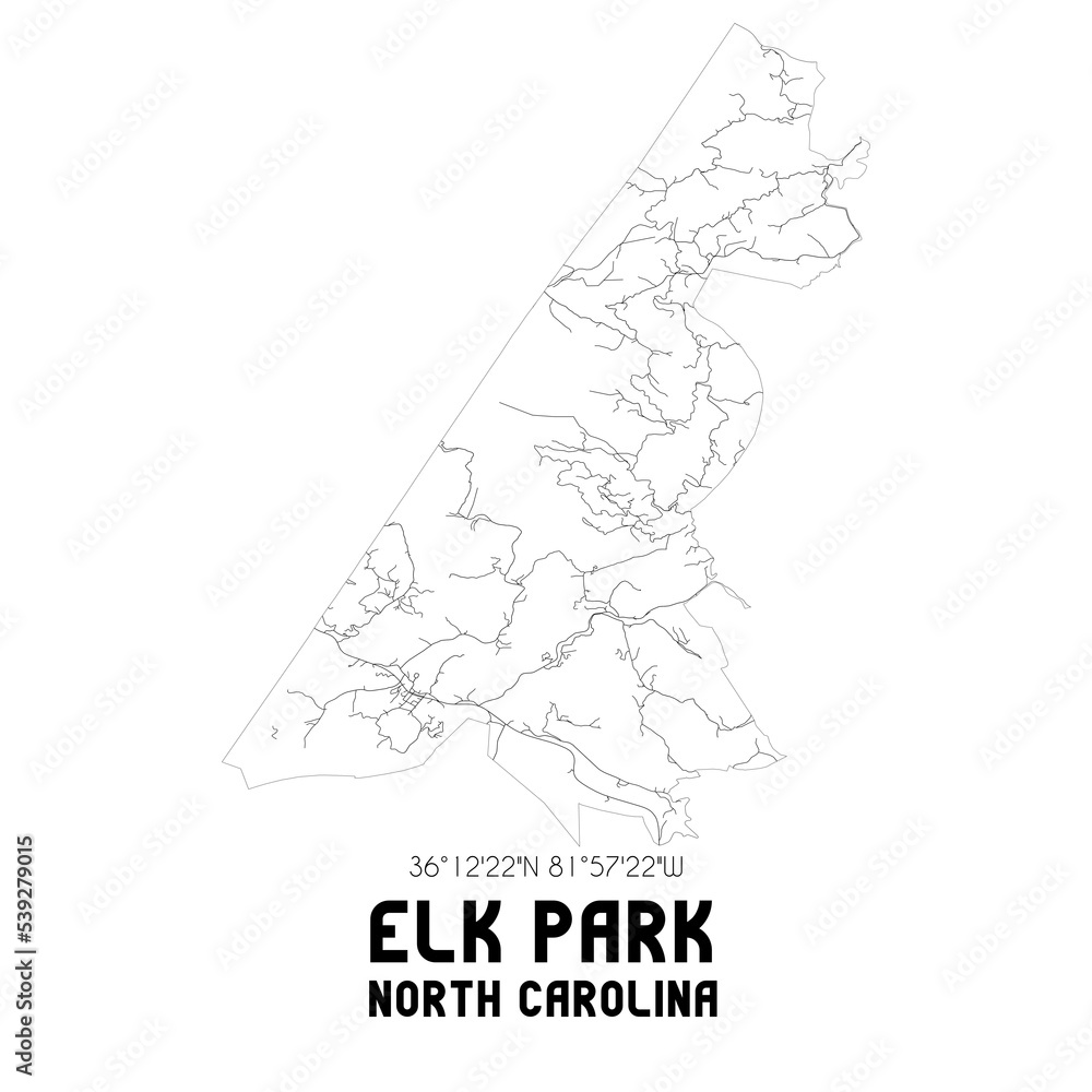 Elk Park North Carolina. US street map with black and white lines. Elk Park North Carolina. US street map with black and white lines.