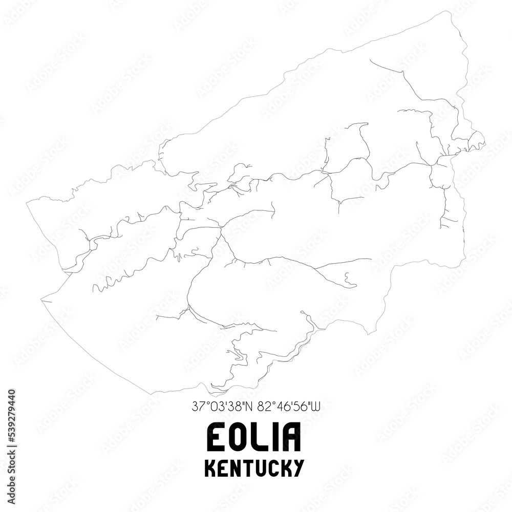 Eolia Kentucky. US street map with black and white lines. Eolia Kentucky. US street map with black and white lines.