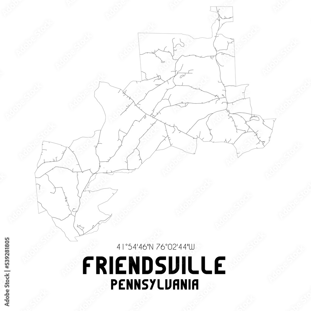 Fototapeta mapa świata dla dzieci Friendsville Pennsylvania. US street