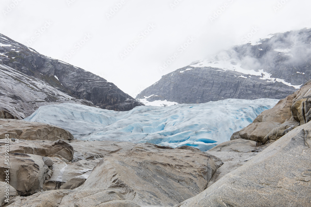 Obraz premium The glacier snout of the Nigardsbreen glacier in Jostedal, Norway