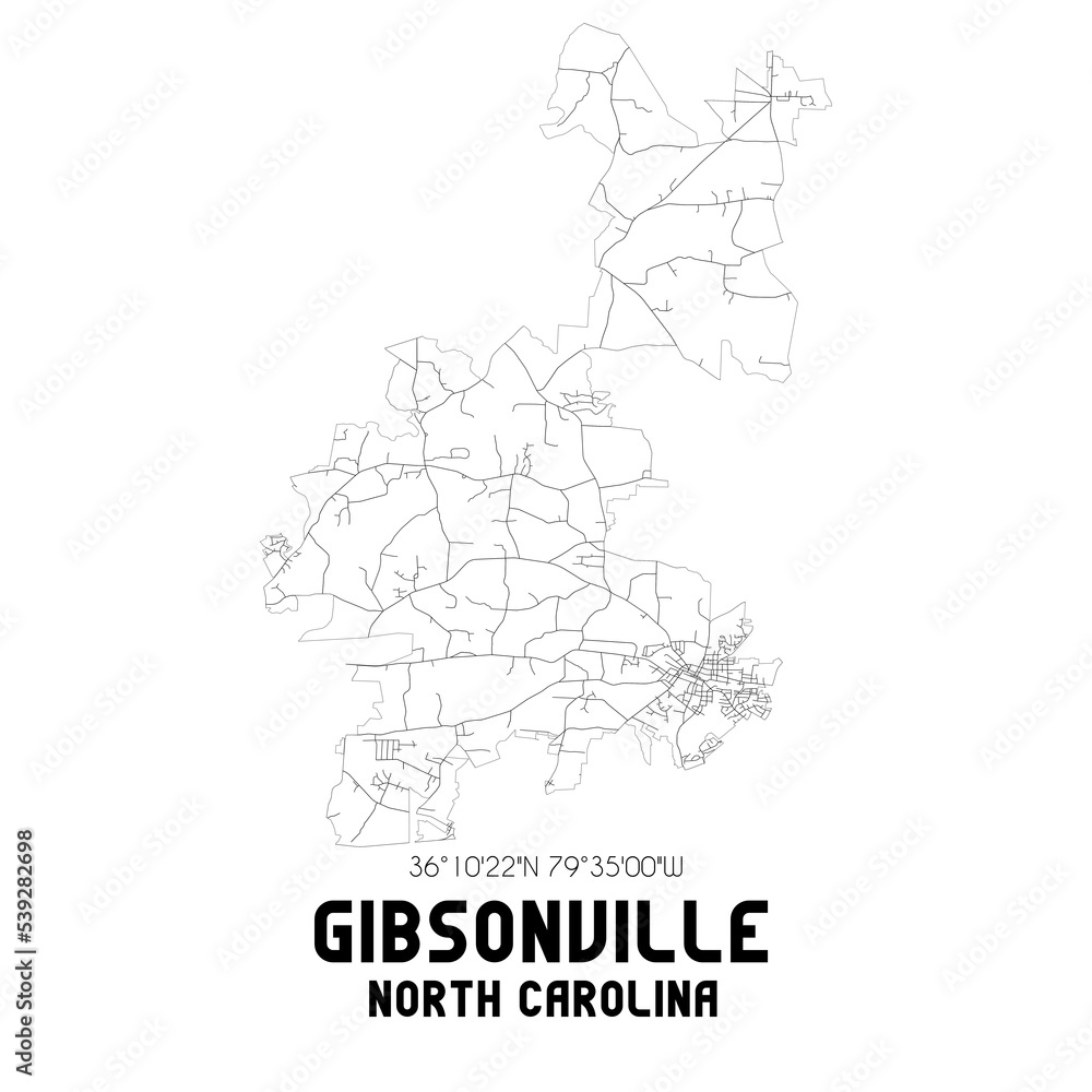 Fototapeta mapa świata dla dzieci Gibsonville North Carolina. US street