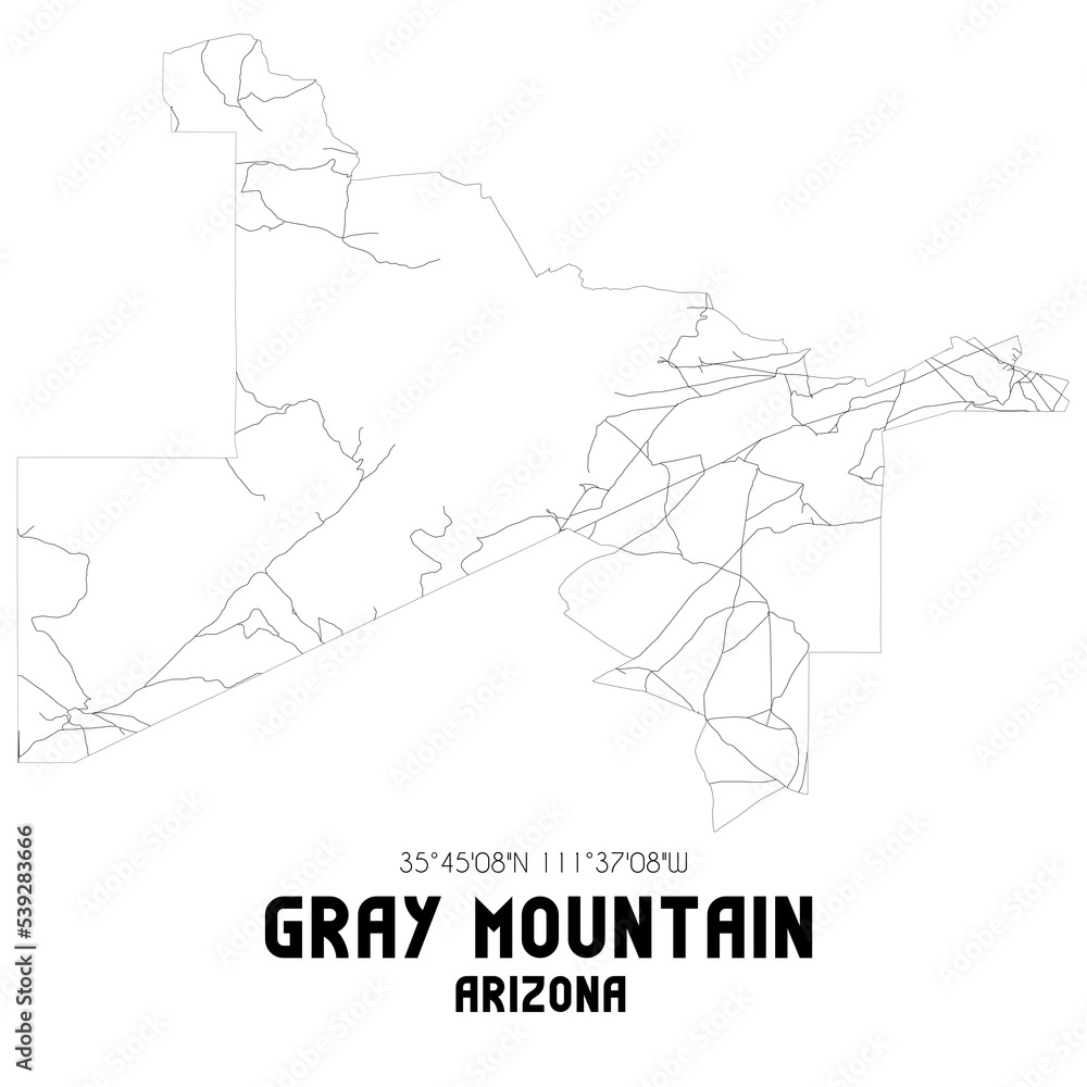 Gray Mountain Arizona. US street map with black and white lines. Gray Mountain Arizona. US street map with black and white lines.