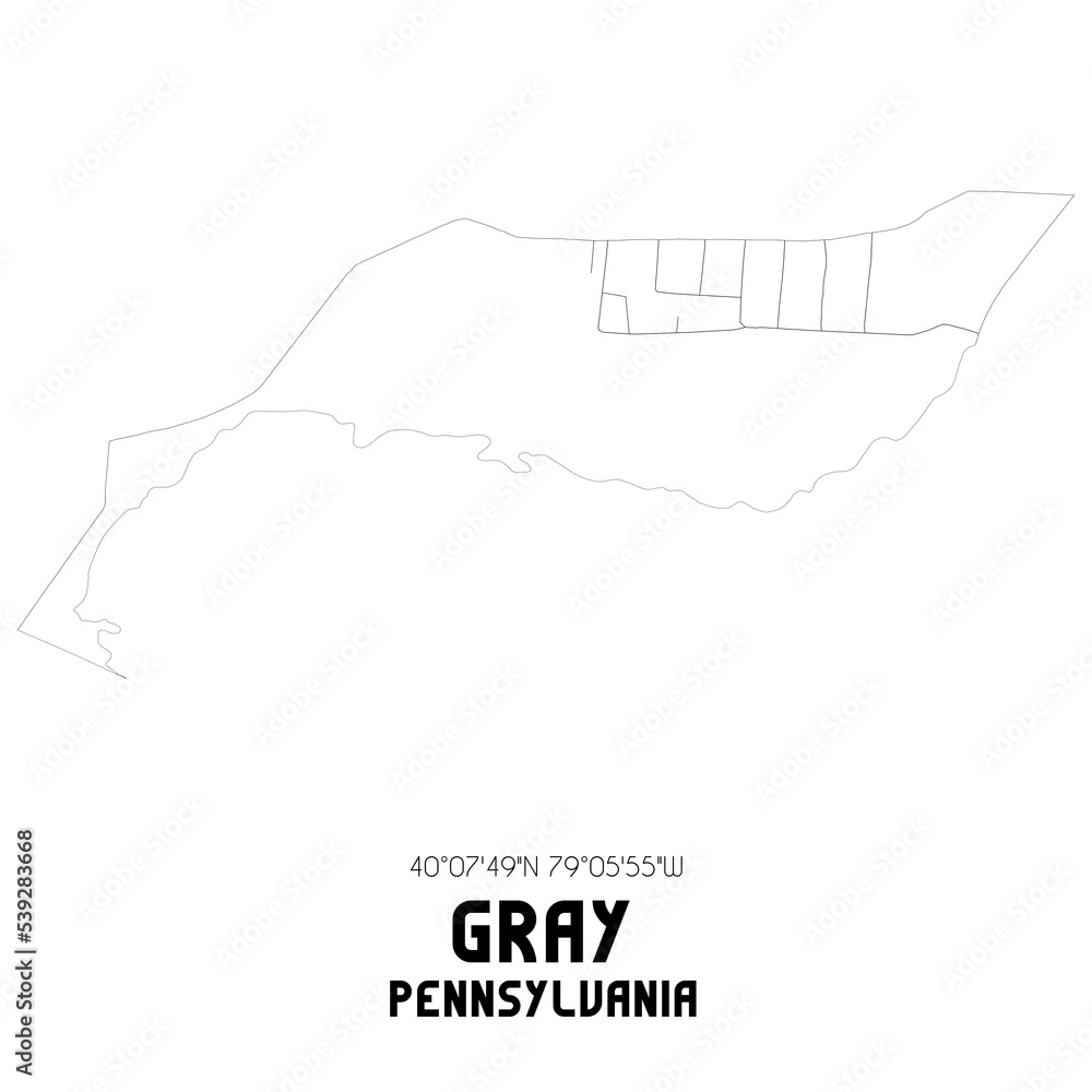Gray Pennsylvania. US street map with black and white lines. Gray Pennsylvania. US street map with black and white lines.