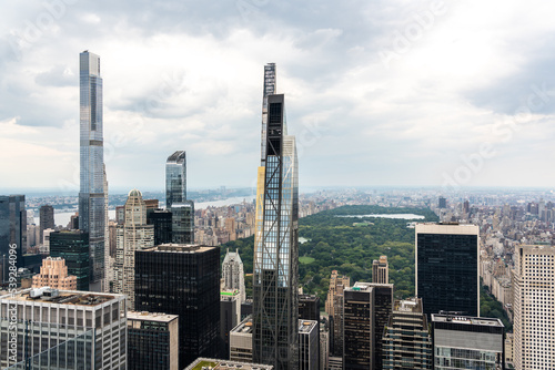 Panorama of skyscrapers of Manhattan in the New York Central Park area