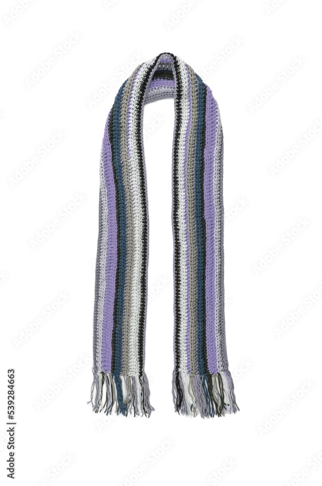 Knitted scarf on a white background. Knitted scarf on a white background.