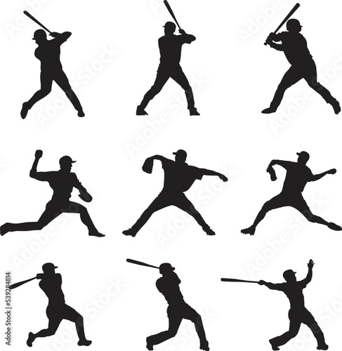 silhouette of a people plying baseball