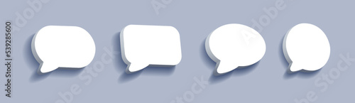 White blank speech bubbles set. Cloud bubbles speech different shapes