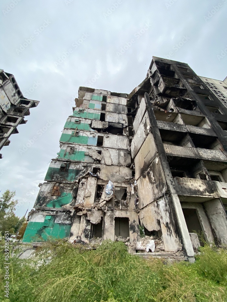 Destroyed and damaged residential buildings in Borodyanka after Russia's invasion of Ukraine Destroyed and damaged residential buildings in Borodyanka after Russia's invasion of Ukraine