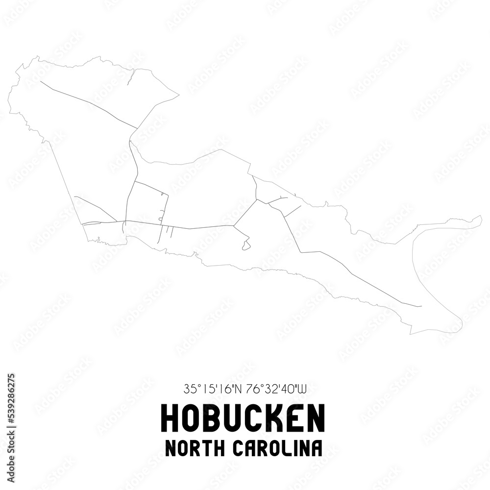 Hobucken North Carolina. US street map with black and white lines. Hobucken North Carolina. US street map with black and white lines.