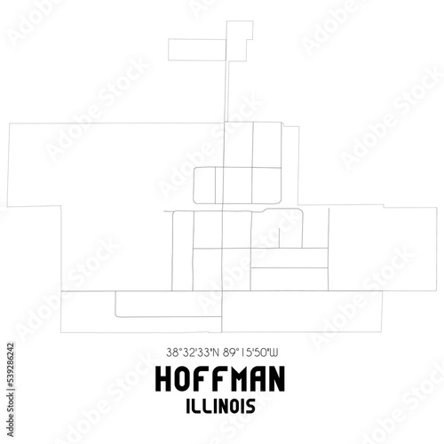 Hoffman Illinois. US street map with black and white lines.