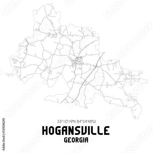 Hogansville Georgia. US street map with black and white lines.