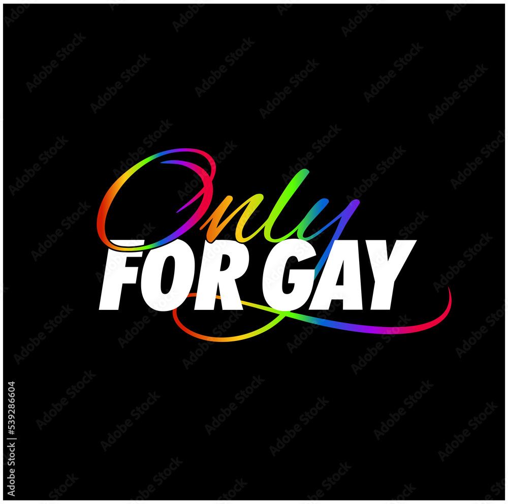Only for gay typography vector unit. Only gay icon.