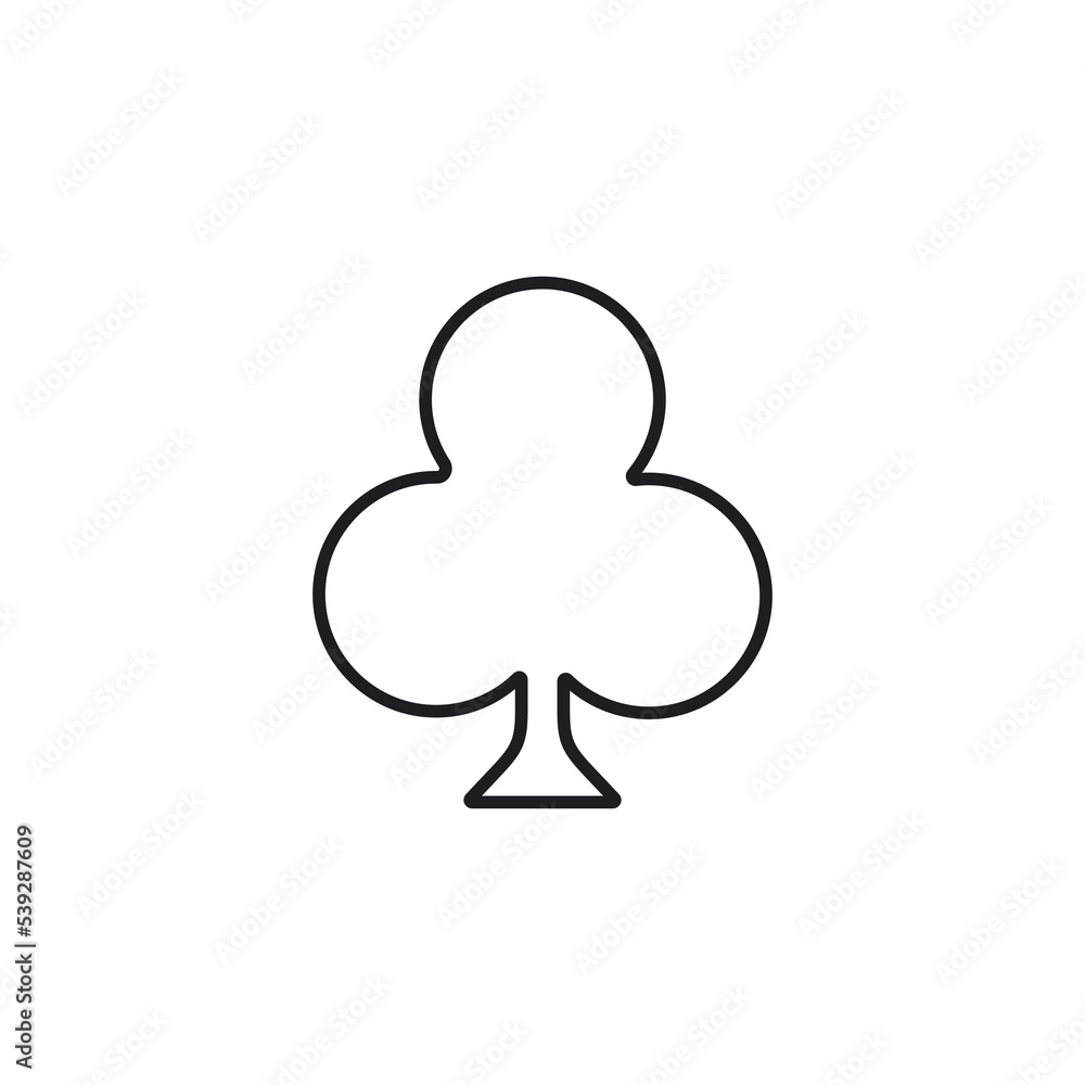 Black outline club poker suit symbol Black outline club poker suit symbol
