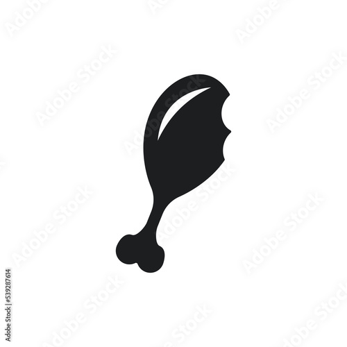 Chicken drumsticks icon isolated on white background, flat illustration of drumstick