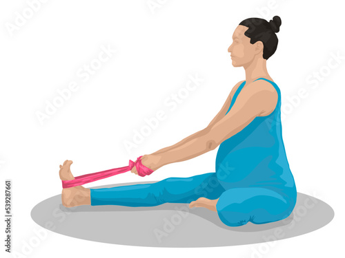 Pregnant women doing yoga.