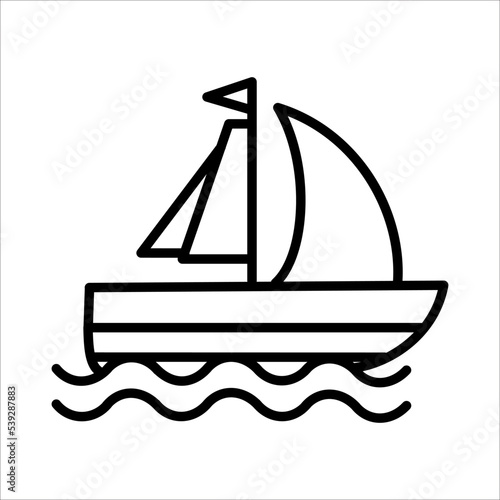 Sailboat Icon Logo Design Vector Template Illustration Sign And Symbol Pixels Perfect
