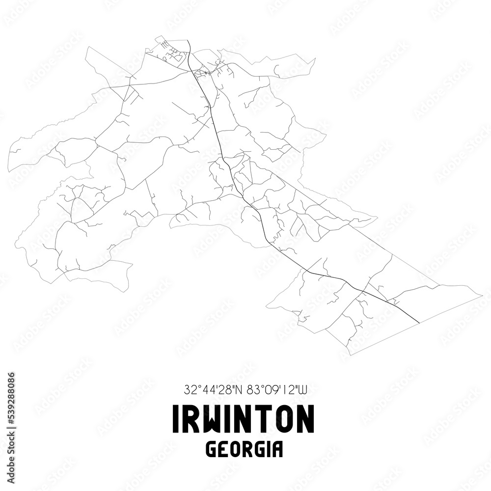 Irwinton Georgia. US street map with black and white lines. Irwinton Georgia. US street map with black and white lines.