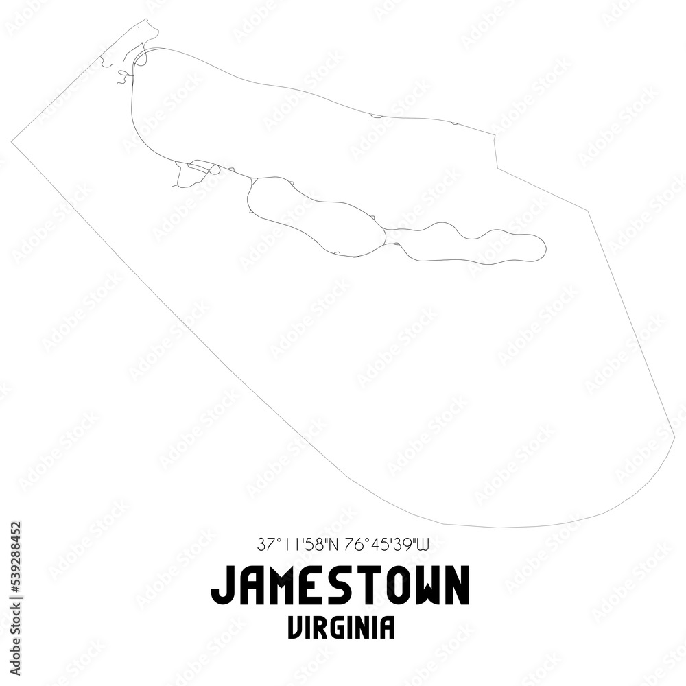 Jamestown Virginia US Street Map With Black And White Lines Stock 1000 F 539288452 2d3dRS99fBLYMQatYuMI75A3sNbPOU0O 