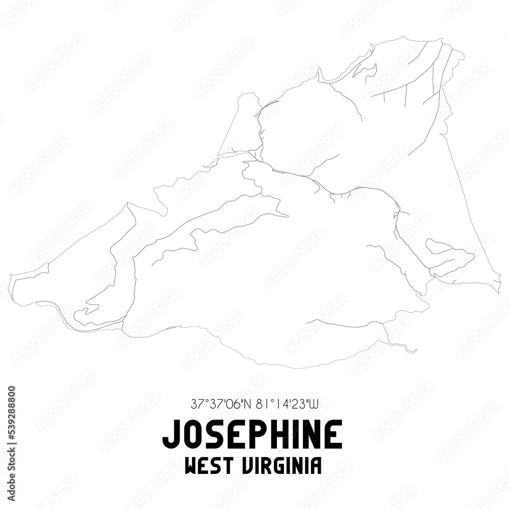 Josephine West Virginia. US street map with black and white lines. Josephine West Virginia. US street map with black and white lines.