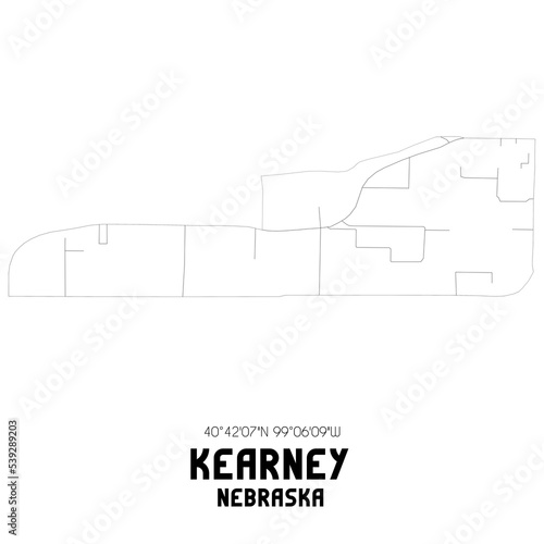 Kearney Nebraska. US street map with black and white lines. photo