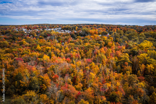 Drone of Budd Lake, Mount Olive New Jersey in the Autumn