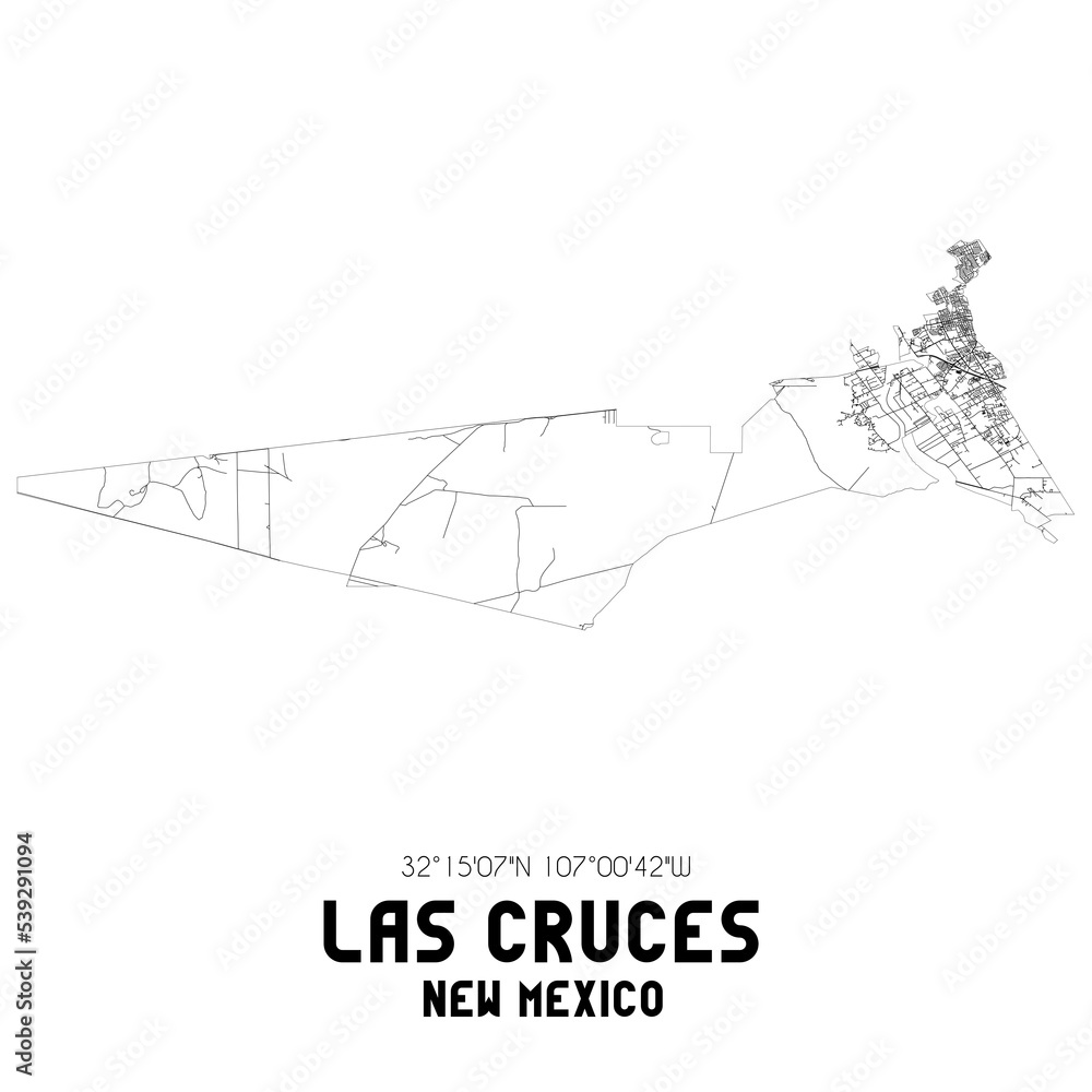 ภาพประกอบสต็อก Las Cruces New Mexico. US street map with black and ...