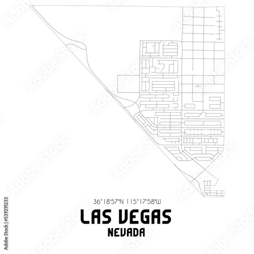 Las Vegas Nevada. US street map with black and white lines. photo